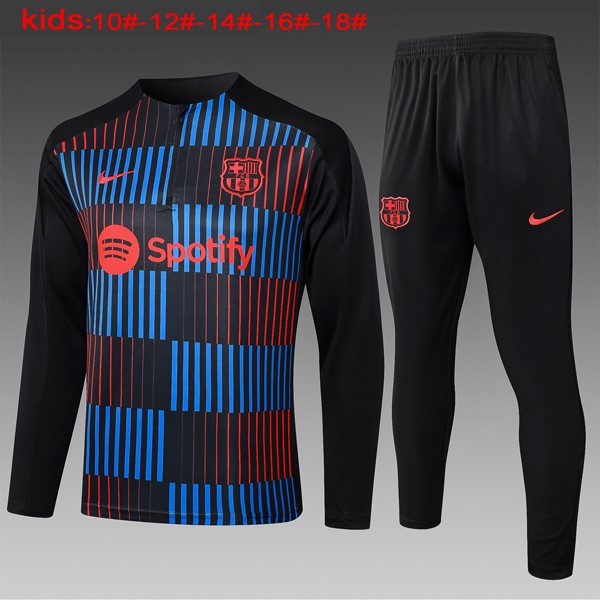 Ninos Sudadera De Training Barcelona 2024-25 Azul Rojo 2